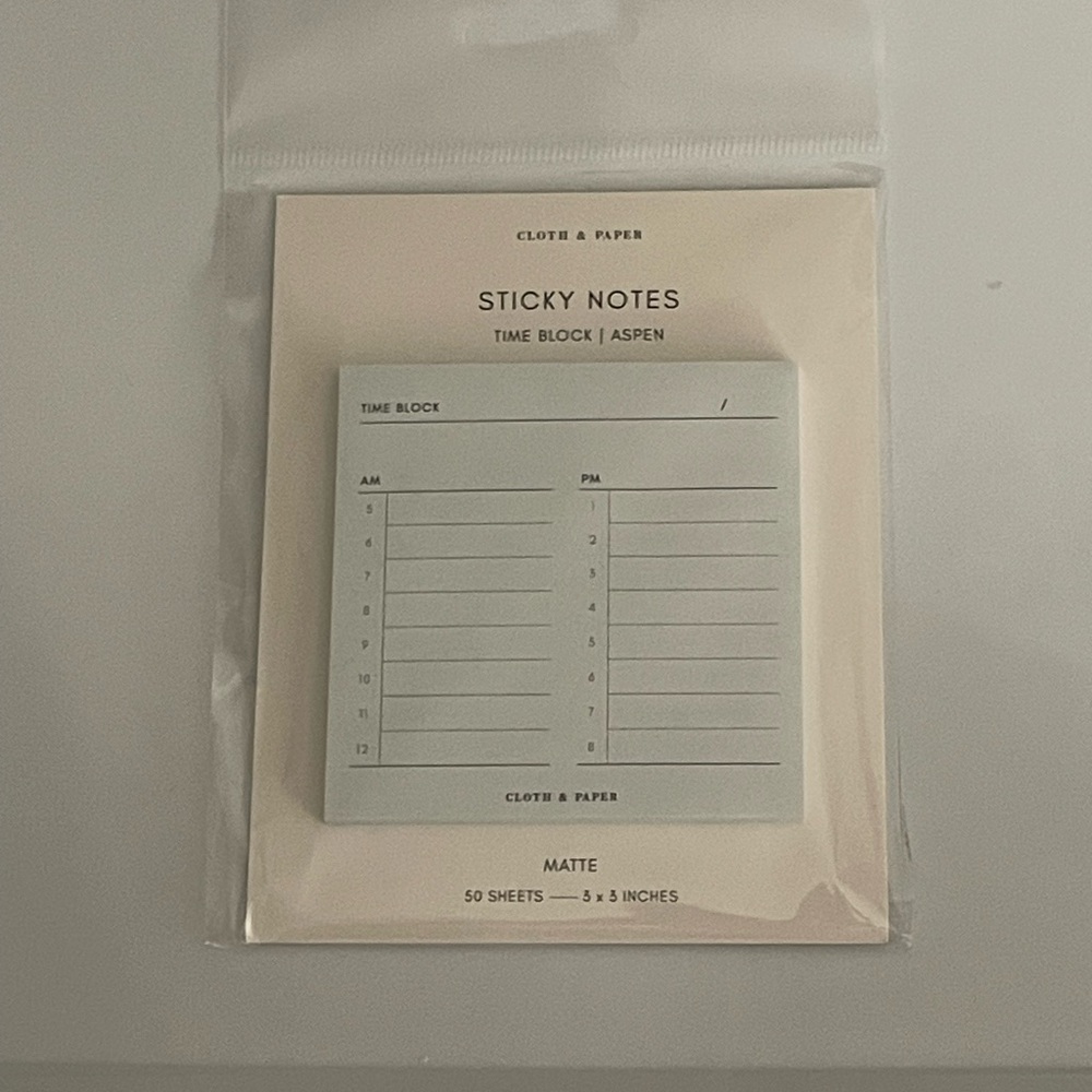 **FINAL PRICE** Cloth & Paper Time Block Sticky Notes
